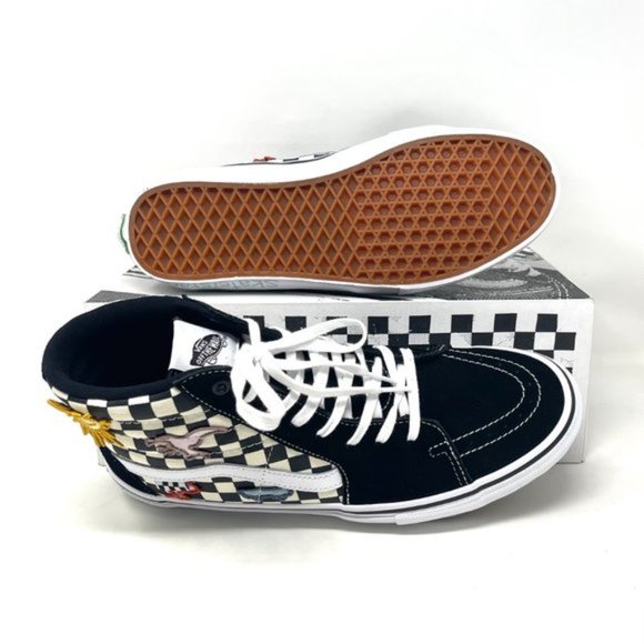 💖MEGA SALE💖Vans Sk8 Hi Men  Checkered Black White Skate Sun   VN0A5FCC89C - Picture 7 of 11